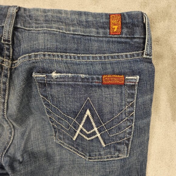 7 For All Mankind “A-Pocket” Bootcut Jeans Women’s 29 Dark Wash Stretch Premium - Picture 11 of 15